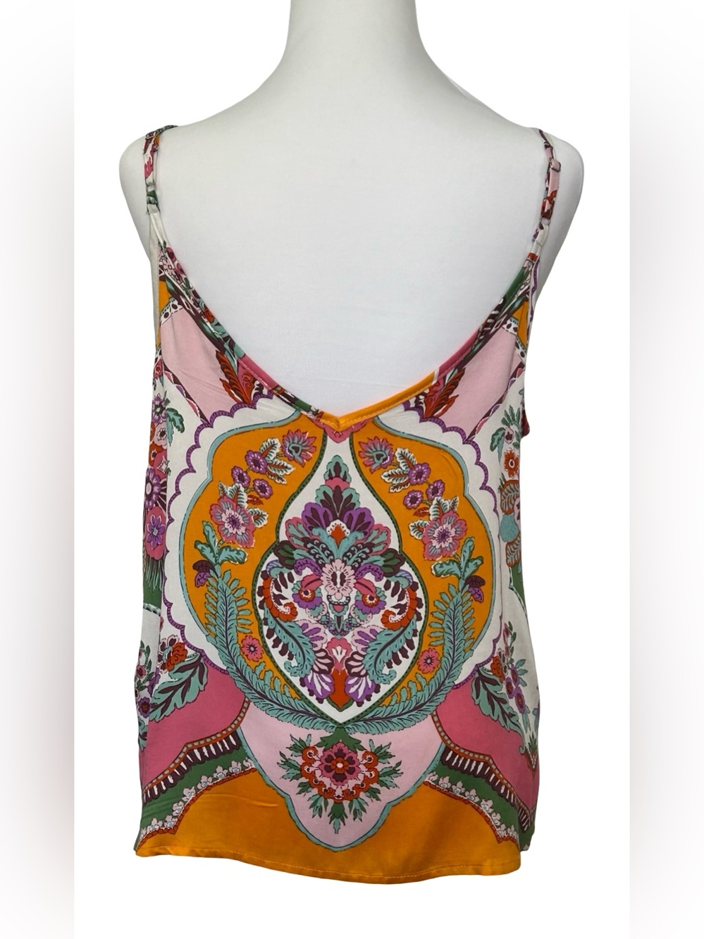 Rachel Zoe Boho Floral Paisley Cami Tank Top Multicolor Print M Summer Festival - Picture 6 of 11